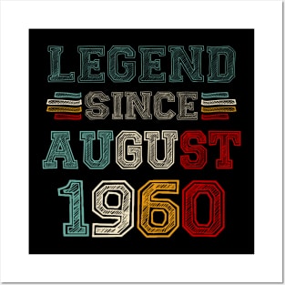 63 Years Old Legend Since August 1960 63rd Birthday Posters and Art